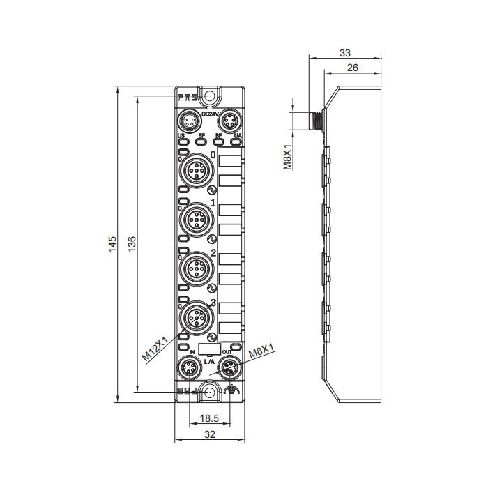 支持 EtherNet/IP 協(xié)議、4端口、IO-Link Master、Class A、004AA3